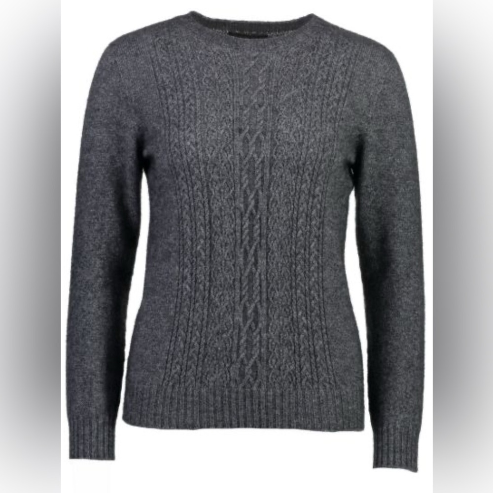 McDonald New Zealand Possum Merino Wool Silk Knit Lace Gray slim office street S